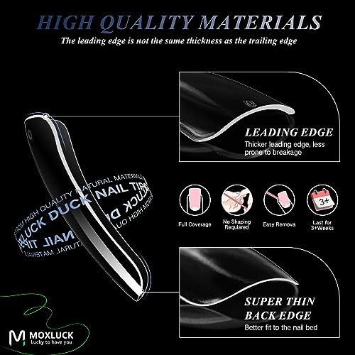 120Pcs Clear Curved Duck Nail Tips for Home DIY Nail Art in 12 Sizes - Image 3