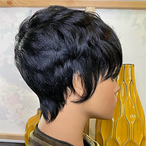 Short Burgundy Red Human Hair Pixie Cut Bob Wig for Black Women Layered Style - Image 2