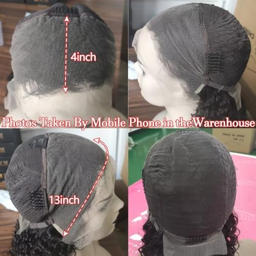 Lemoda Curly Wigs Human Hair 210% Density 13x4 HD Transparent Lace Full Frontal Wig Brazilian 12A Virgin Curly Lace Front Wig Human Hair for Black Women Deep Wave Frontal Wig Human Hair 24 inch - Image 5