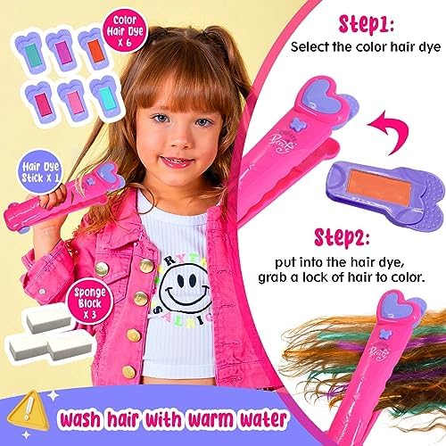 Kids Makeup Set Toys Gift, Washable Make Up Kits and Nail Polish Set Hair Dye Stick for Girls , Perfect Kids Christmas Birthday Gifts for Girl Ages 3 4 5 6 7 8 9 10 11 12 Year Old - Image 5