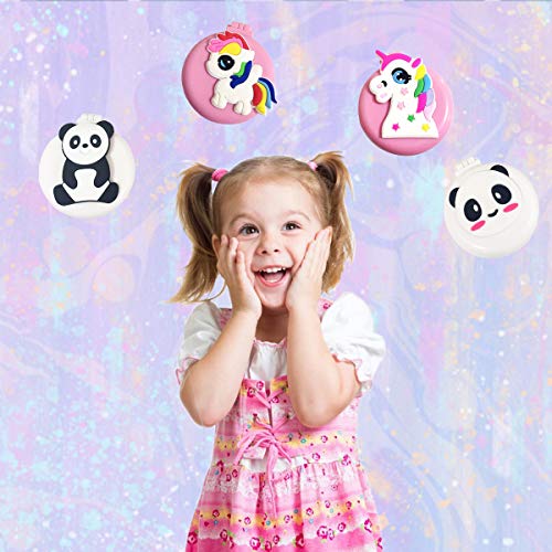 Travel Hair Brush, Mini Compact Mirror with Panda Printed Massage Comb for Kids Toddlers Girls, Small Pocket Mirror - Image 5