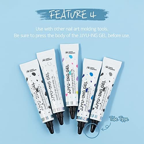 3D Embossing JJYU-ING Gel for Nail Art, Glitter Silver 10g(0.35oz) 3D Nail Polish Gel alternatives Embossed Character Nail Art Design Color Drawing DIY at Home Made in Korea - Image 5