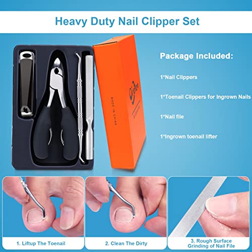 Toenail Clippers, Toe Nail Clippers for Thick Nails, Have Duty Nail Clipper Fingernail Clippers for Thick Nails,Seniors, Men, Women, Super Sharp Curved Blade Grooming Tool - Image 6