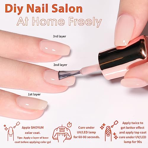 Jelly Nude Gel Nail Polish Set 10Pcs 7ml Semi-Transparent Neutral Colors for Home DIY Application - Image 5