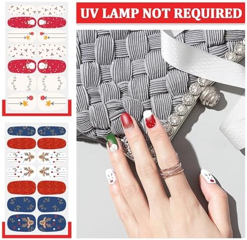 SILPECWEE 6 Sheets Christmas Nail Art Stickers with Nail File for Women - Image 3