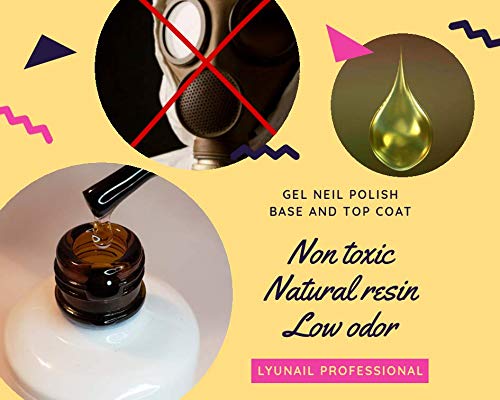 BASE COAT for Gel manicure or pedicure, gel nail polish, large volume 15ml bottle (0,5 fl oz), Base and No Wipe Top coat Soak Off UV LED for long lasting manicure, nail Strengthen - Image 5