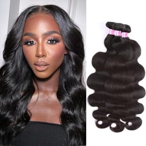 Vallbest Body Wave Bundles Human Hair 3 Bundles 10 12 14 Inch 12A Grade 100% Unprocessed Brazilian Virgin Raw Human Hair Wavy Remy Bundles Short Hair Bundles Natural Color for Black Women
