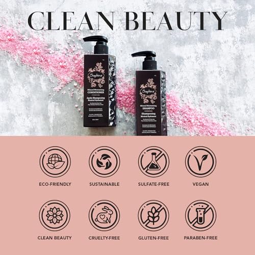 Saphira Mineral Moisturizing Shampoo and Conditioner, Hydrating for Dry, Damaged, Bleached & Color-Treated Hair, Sulfate-Free, Paraben-Free, Nourishes & Revitalizes Lifeless Hair - Image 5