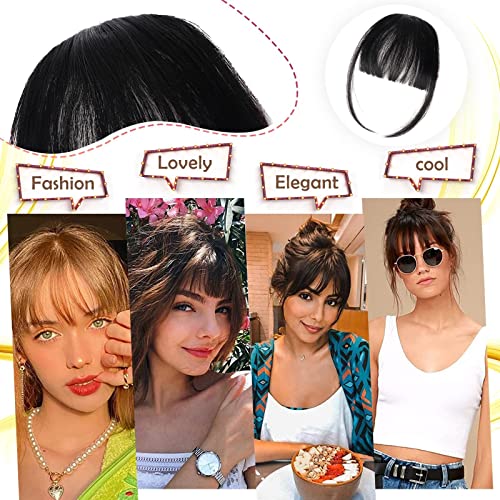 Highlight Cap Extension French Bangs With Clip In Bangs Wig Women'S Natural Color Washable Dyeable Deep Conditioner for Natural Hair (G, One Size) - Image 3
