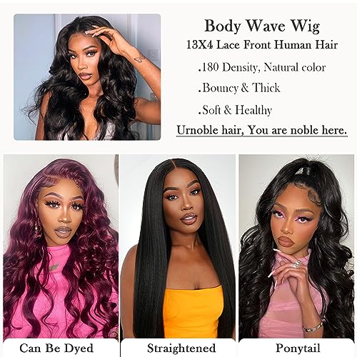 13x4 Body Wave Lace Front Wigs Human Hair Pre Plucked with Baby Hair 180% Density 13x4 HD Transparent Lace Front Wigs for Black Women Natural Black Wigs(30inch) - Image 4