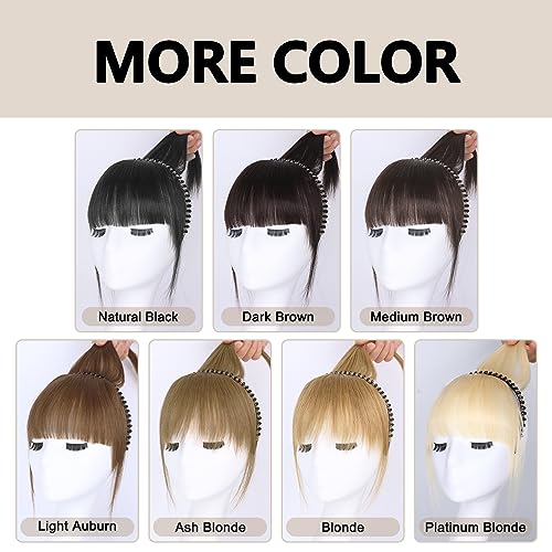 Platinum Blonde Human Hair Toppers with Rhinestone Band for Women Hairpiece for Thinning Hair Clip in Bangs with Band Straight (Platinum Blonde 60#) - Image 5