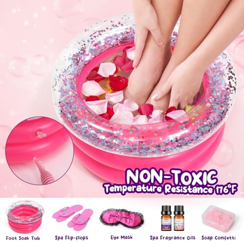 Tacobear Kid Foot Spa & Nail Art Kit, Foot Spa Day Girl Stuff, Massage Foot Soak Pool and Nail Dryer, Girl Gift for 5 6 7 8-12 Year Old Toys, Christmas Birthday Gifts for Children - Image 3