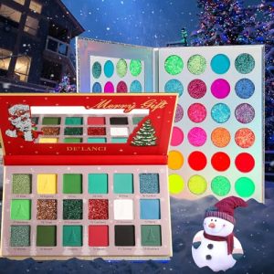 DE'LANCI Neon Eyeshadow Palette 30 Colors Glow in the Dark for Festive Makeup