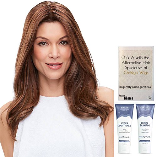 Jon Renau Christy 18 Inch XL Human Hair Topper Bundle, Color 1B, with BeautiMark Care Set - Image 3