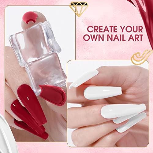 VOXURY 2-Piece Long-Lasting Gel Nail Polish Set, White and Red Colors, Home Use - Image 7