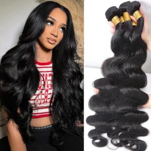 18-24 Inch Brazilian Body Wave Human Hair Weave 4 Bundles Natural Black Condition