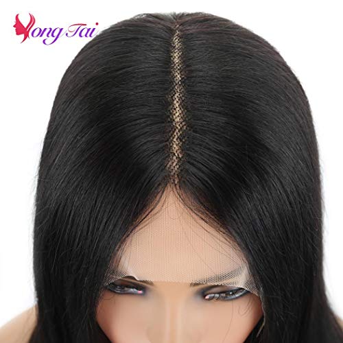 13x6 T Part Transparent Lace Front Wigs Human Hair Peruvian Straight Virgin Human Hair Wigs for Black Women Pre Plucked Natural Hairline with Baby Hair 150% Density Natural Color 16 Inch - Image 2
