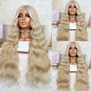 Ash Blonde Lace Frontal Human Hair Wigs Brazilian Body Wave Glueless Lace Front Wigs Human Hair Pre Plucked for Women (lace front wig, 10 inch)