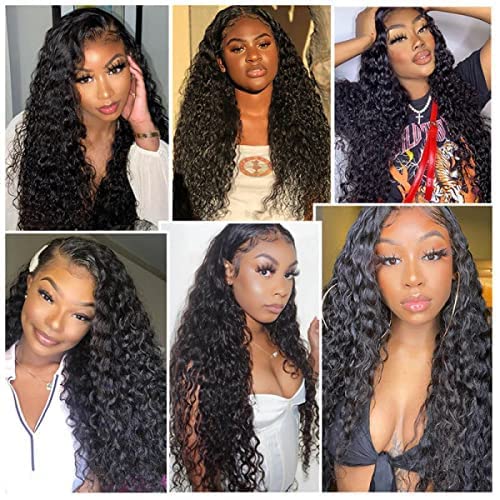 Curly Wig 13x4 Transparent Lace Front Wigs Human Hair Pre Plucked HD Lace Wig 180% Density Curly Lace Front Wigs for Black Women Human Hair Wet And Wavy 100% Virgin Hair Natural 24 Inch - Image 5
