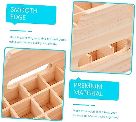 1pc Pine Wood Essential Oil Storage Box Organizer Case Display Rack for Travel - Image 3