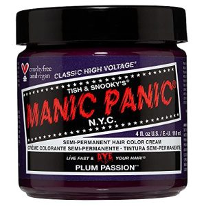 MANIC PANIC Plum Passion Purple Hair Dye – Classic High Voltage - Semi Permanent Warm-toned Purple Hair Color With Red Undertones - Vegan, PPD & Ammonia Free (4oz)
