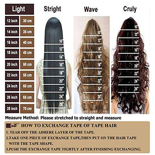 Benehair Remy Tape in Hair Extensions Human Hair Bleach White Seamless Skin Weft Tape in Real Human Hair Extensions Wavy Hair 24 Inch 50g #70 20 pcs - Image 7
