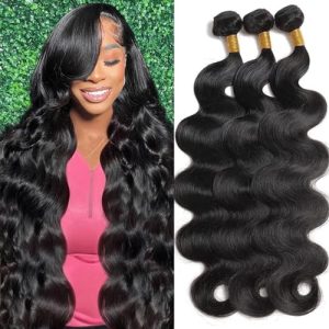 12A Human Hair Bundles 20 22 24 Inch Body Wave Bundles Human Hair 100% Unprocessed Brazilian Virgin Hair Bundles Deals Human Hair Extension Quick Weave Bundles Human Hair Natural Black Color