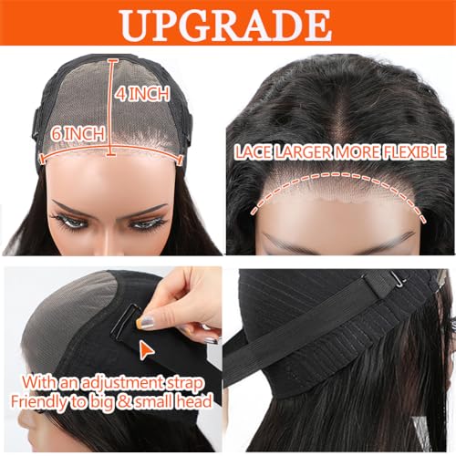 Amanda Wear And Go Glueless Wigs Human Hair Pre Cut Lace 6x4 Deep Wave Wig 180 Density Human Hair Wig Glue HD Lace Front Wig Human Hair 18 Inch - Image 3
