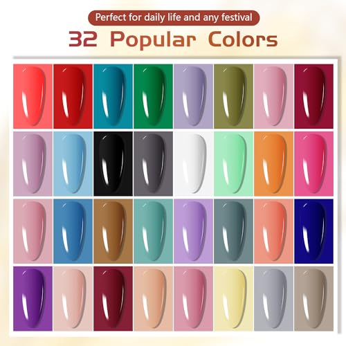JODSONE 36 PCS Gel Polish Kit with U V Light 4 Bottles of Base Coat Glossy Matte Glitter Top Coat - Image 3