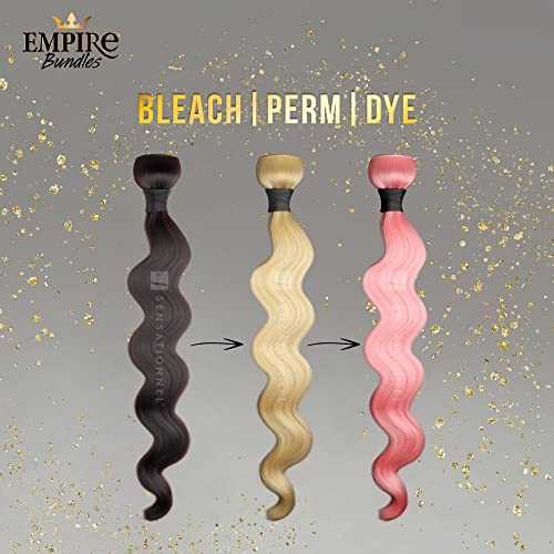Sensationnel Empire Bundle weave hair - Empire Bundles virgin human hair extensions Unprocessed hair - EMPIRE BUNDLES loose deep 2 pack 14 inch (NATURAL/BLACK) - Image 5