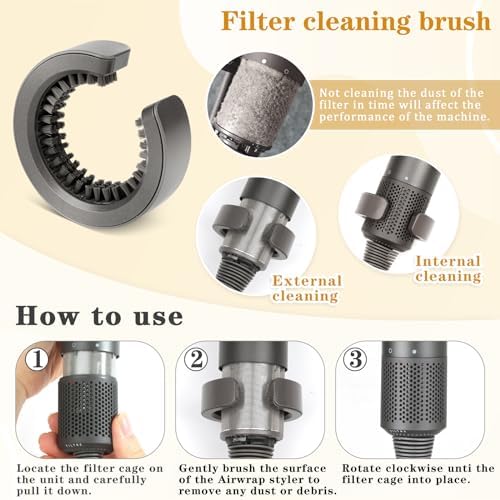 Diffuser Attachment Compatible with Dyson Hair Dryer HD01 HD02 HD03 for Fine Thick Natural Wave and Curly Hair Professional Salon Tool with Filter Cleaning Brush - Image 7