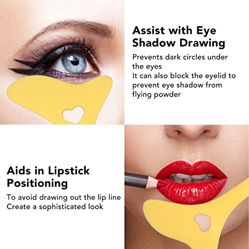 Eyeliner Stencils, Reusable Silicone Eyeliner Aid Mascara Shield Eyeliner Aid Silicone Eye Makeup Tool with Cream Applicator for Eye Shadow Mascara Drawing(A-1) - Image 9