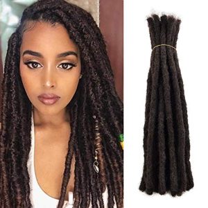 100% Human Hair Dreadlocks Extension For Men/Women 14 inch 20 Locs/pack Handmade Dark Brown Short Hip-hop Locs Reggae Braiding Hair (14 Inch(20 Locs/Pack), Dark Brown)