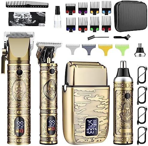 Hair Clippers for Men Professional,Beard Trimmer Kits & Sets, Cordless Mens Hair Trimmer, Electric Shavers, Haircutting Machine with LED Display, for Barber,for Gifts