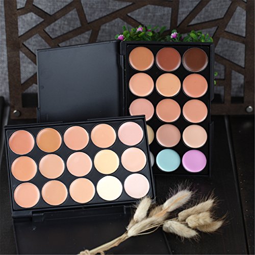 15 Colors Cream Contour Face Concealer Palette, FantasyDay Long Lasting Full Hydrating Coverage Conceals Corrects Foundation Camouflage Makeup Set for Correcting Dark Circles Acne Blemish + 1 Brush - Image 8