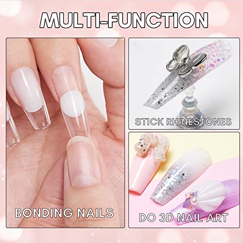 Makartt Solid Nail Gel Glue for Soft Gel Nail Tips Blanc Solid Nail Glue Gel for Press On Nails Acrylic Fake Nails Solid Builder Nail Gel for Nail Strengthen Nail Art Home Salon 15ML UV Light Cured - Image 6