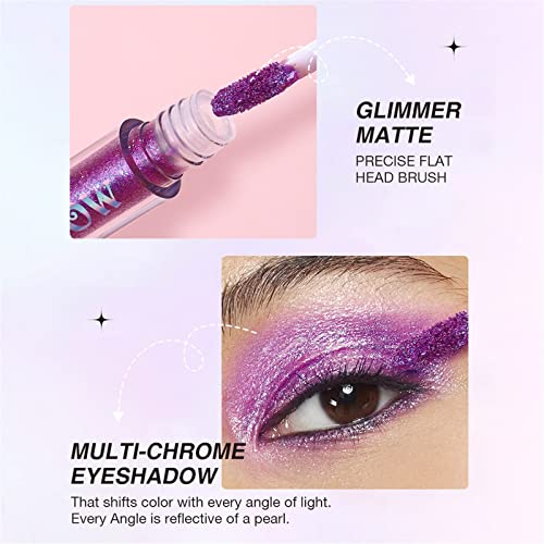 Shimmer Eyeshadow Makeup Liquid Eyeshadow Shiny Eye Shadow Multi-Dimensional Eye Looks Lightweight Longwearing Flake-Proof Waterproof Quick-drying One-Swipe Coverage Todays Daily Deals - Image 4