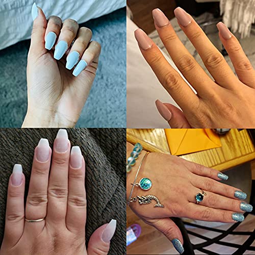 Acrylic Nails Tips Short Coffin 500PCS Ballerina Artificial False Nail Tip Full Cover 10 Sizes with Box for Art Salons & Home DIY (Natural) - Image 5