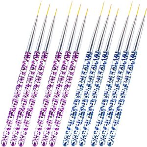 12 pcs Nail Art Liner Brush, Nail Painting Brushes Nail Design Drawing Pen Gel Nail Polish Brush Set