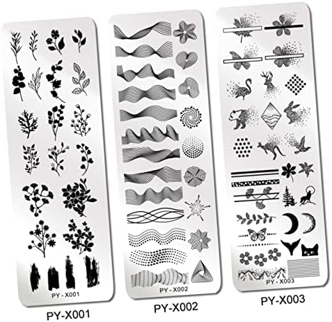 Plant Design Nail Art Stamping Kit with Fake Nails and Finger Tape 1 Set - Image 6