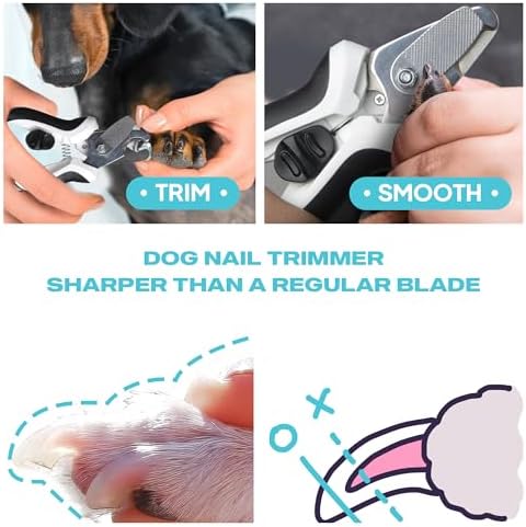 TwoEar Dog Nail Clippers with Light, Dog Nail Trimmers with Quick Sensor & Safety Guard, Razor Sharp Blade, LED Pet Nail Clipper/Dog Toenail Clippers for Medium Large Dogs, Black - Image 5