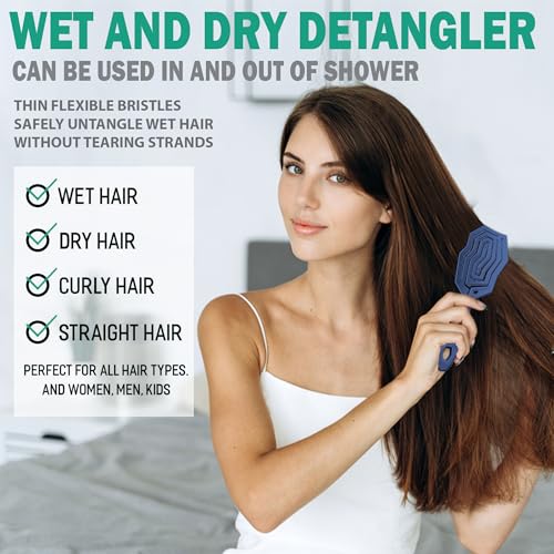 Fiora Naturals Eco-Friendly Hair Detangling Brush Soft Bristles All Hair Types - Image 2
