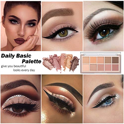 Sweet Mint 10 Colors Eyeshadow Palette, 2Pcs Smooth Matte Eyeshadow Makeup Palette, High Pigmented, Blendable Long Lasting Neutral Eye Palette with Professional Eyeshadow Brush (04and05) - Image 3