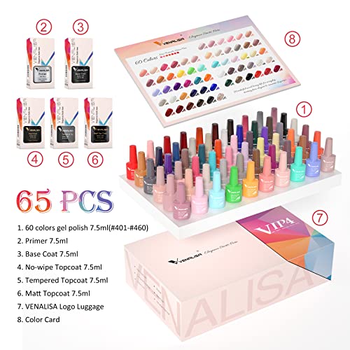 VENALISA VIP4 Gel Nail Polish Set, 60 Colors 7.5ML Each, Glitter Nail Art Kit for Women and Girls - Image 4