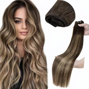 LaaVoo 14 Inch Balayage Human Hair Sew-In Extensions 80g Natural Look