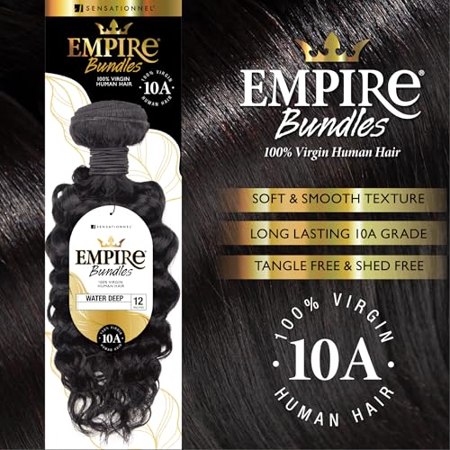 Sensationnel Empire Bundle weave hair - Water Deep virgin human hair - Empire Bundles 10A Water Deep (12 inch, NATURAL/BLACK) - Image 4