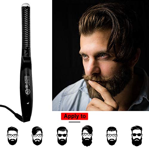 Beard Straightener Comb,Hot Comb,Quick Electric Heated Brush Beard Styler for Men, Travel Portable Styling Comb beard iron, Beard Straightening Brush - Image 2