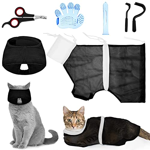 Patelai 5-Piece Cat Bathing and Grooming Kit for Effortless Pet Cleaning