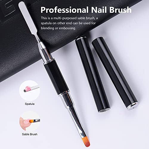 X&D Gel Nail Polish Kit UV Polygel 2 Bottles Quick Dry 100g Natural Clear Color Nail Extension with Nail Forms, Nail File, Acrylic Nail Sable Brush (Transparent & Nude Pink) - Image 6