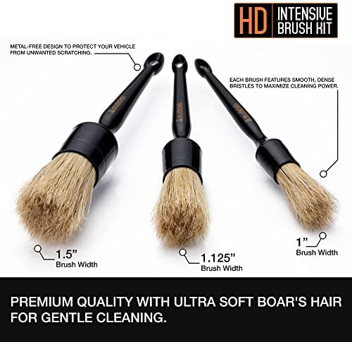 Suds Lab HD Intensive Brush Kit 3 Pack- Premium Boar’s Hair Brushes - Scratch Free Design - Fine Detailing Brushes for Personal and Professional Use - Image 2
